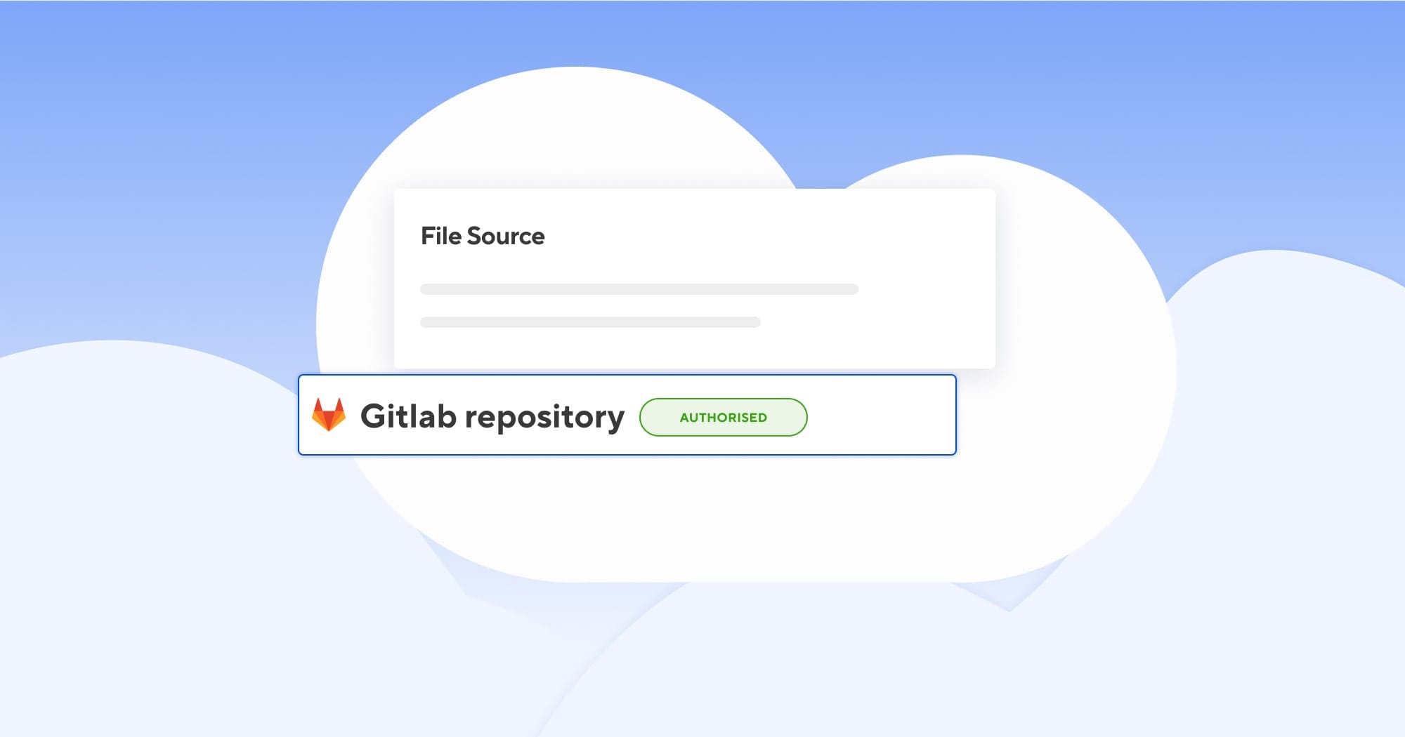 Graphic showing a user choosing a Gitlab repository.