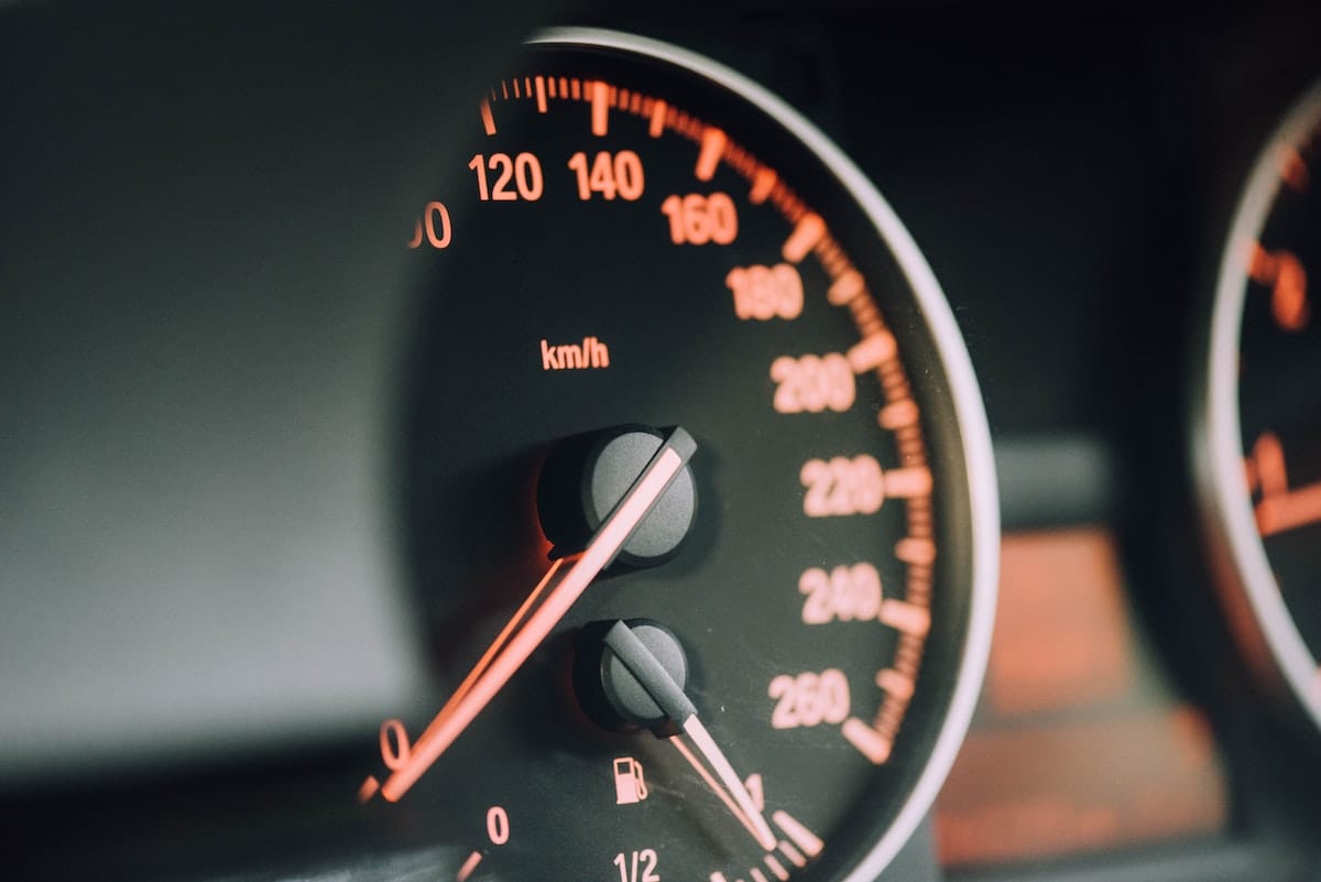 close up of a card speedometer