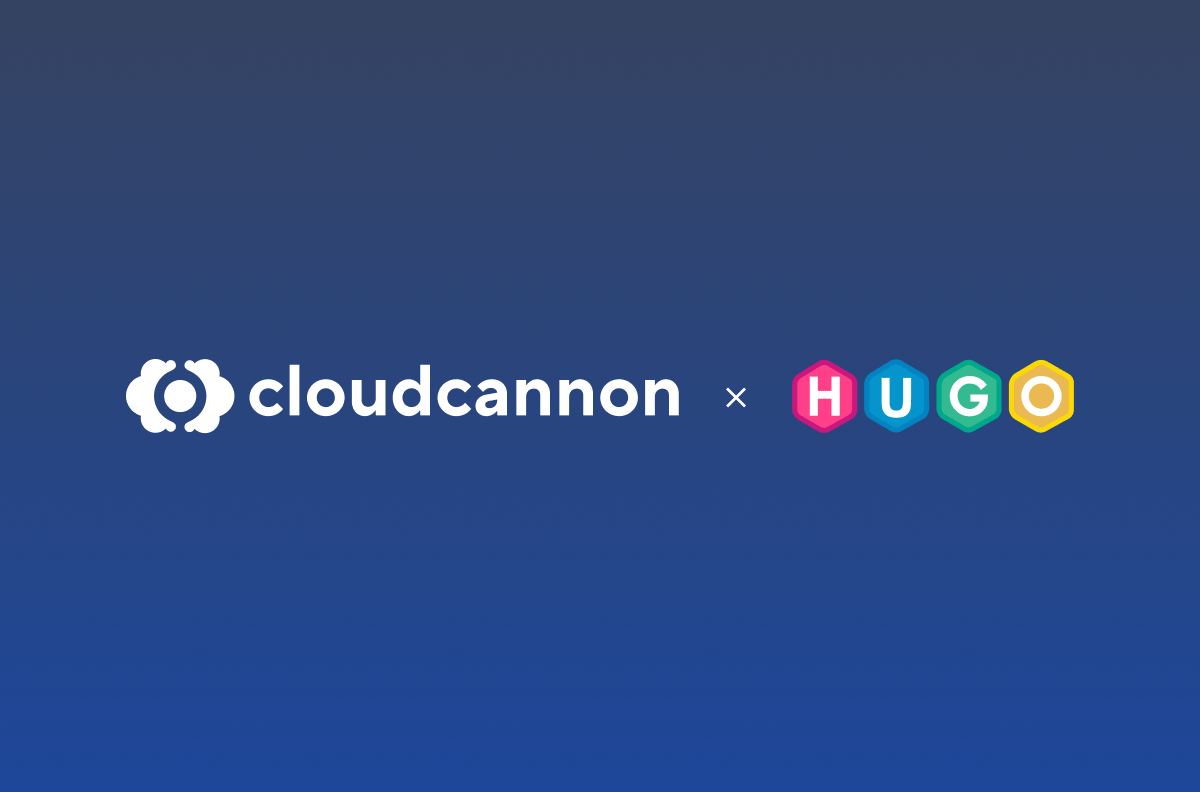 Illustration of CloudCannon's and Hugo's logos