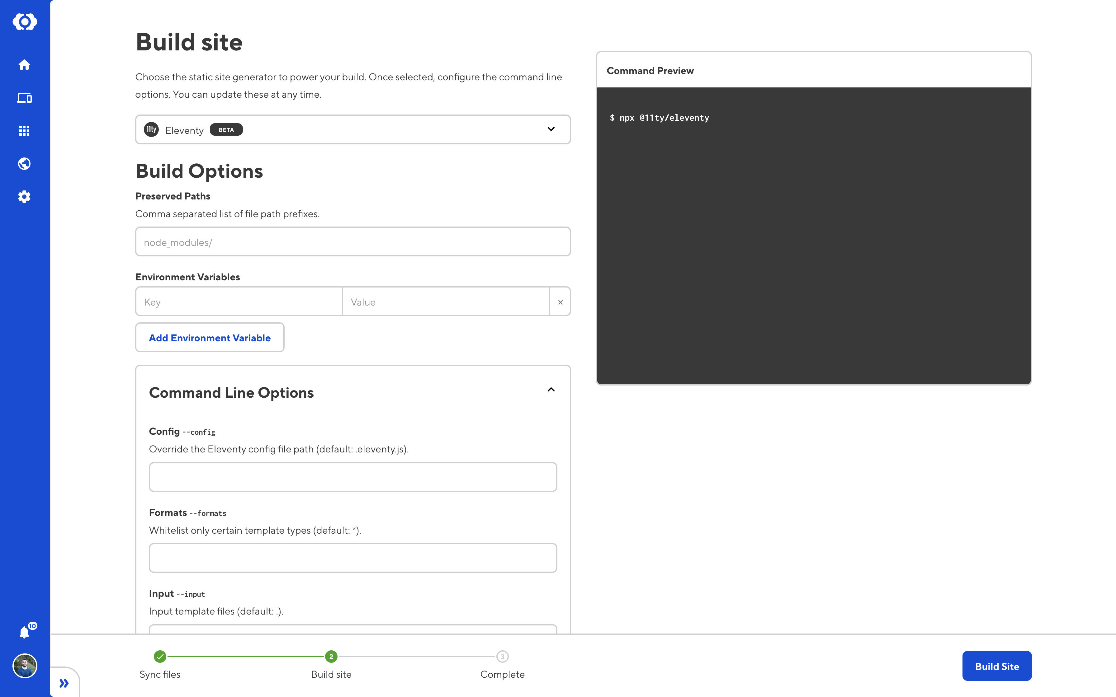 Screenshot showing user building site on CloudCannon