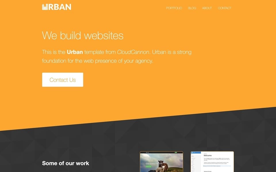 Screenshot of Urban theme homepage layout